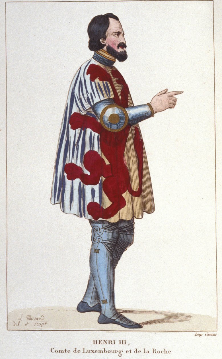 Portrait of Henry III, Count of Luxembourg (1247-1284) (Engraving of 1830) by Unknown artist