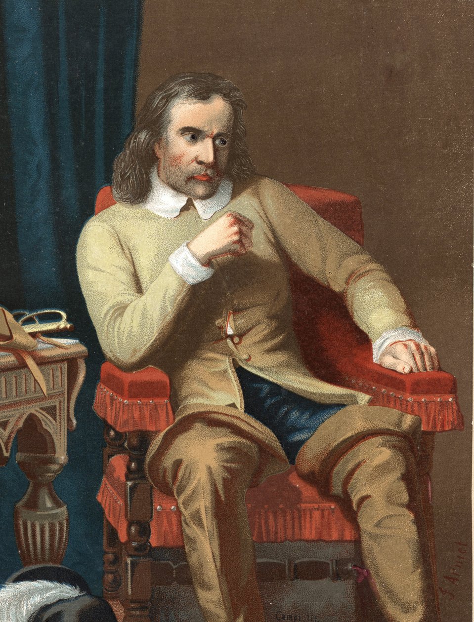 Portrait of Oliver Cromwell. English statesman by Unknown artist