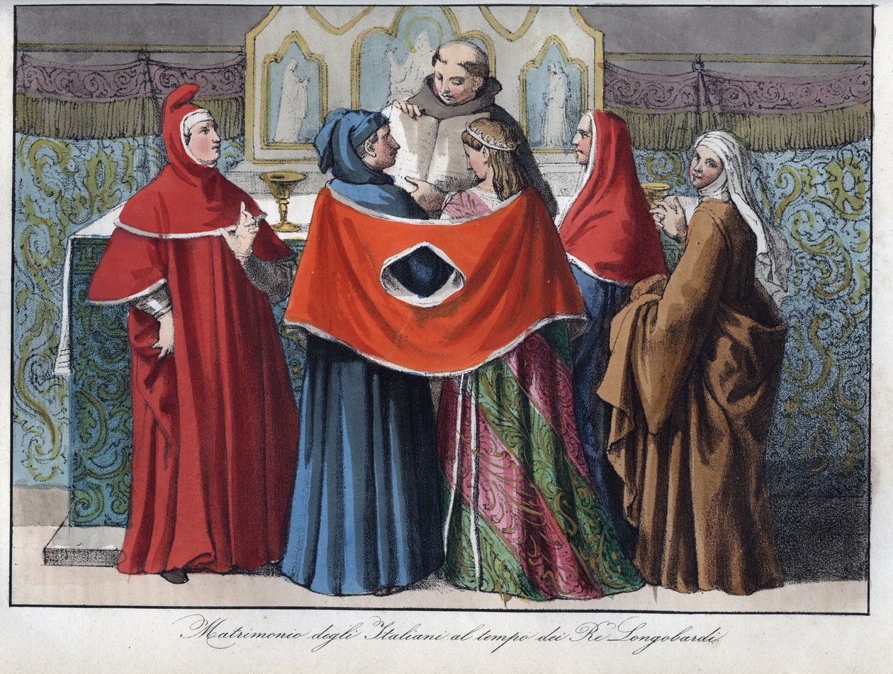 The Marriage of the Italians at the Time of the Lombard Kings (568-774) by Unknown artist