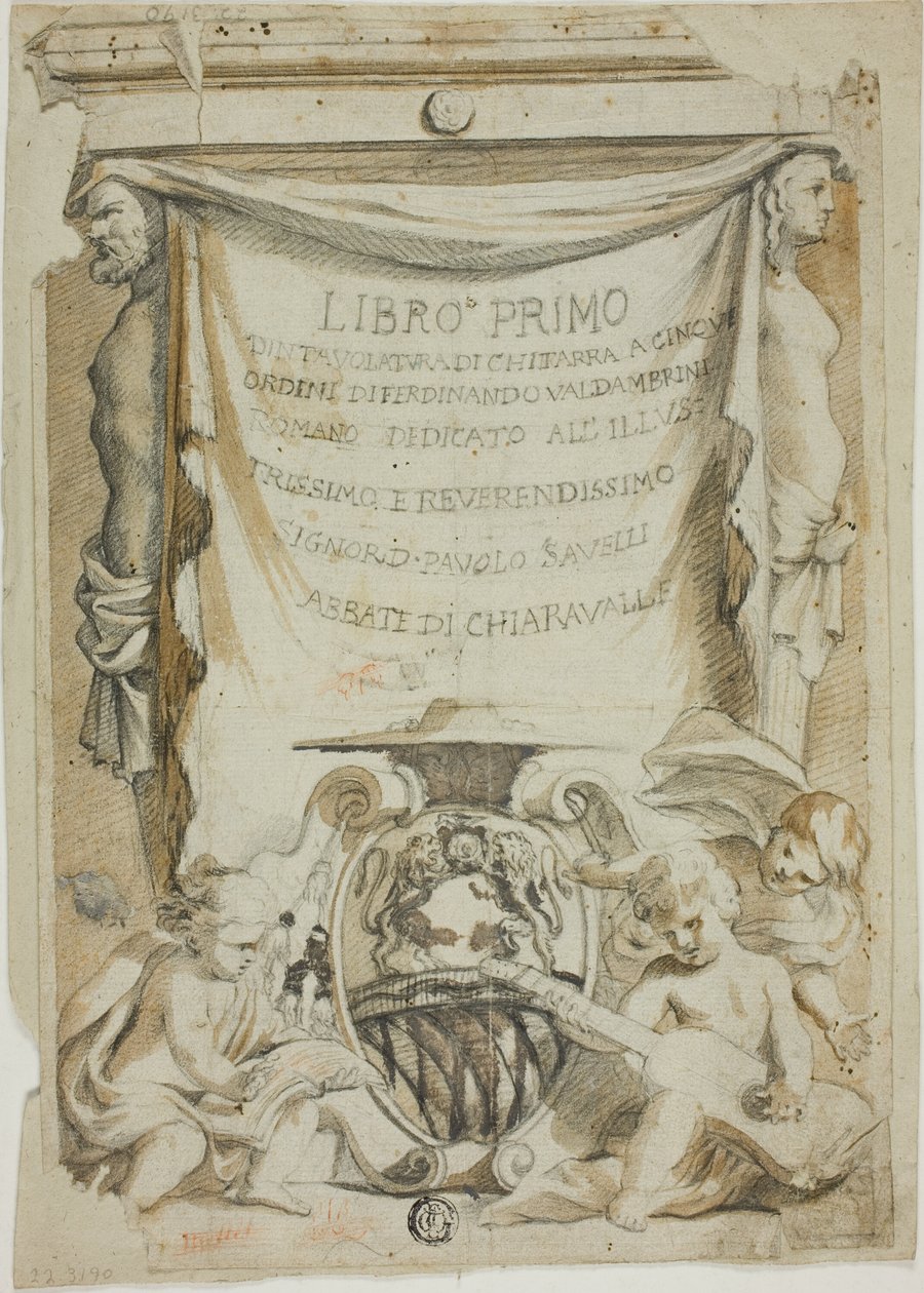 Design for Title-Page for Guitar Manual by Ferdinando Valdambrini by Unknown Italian