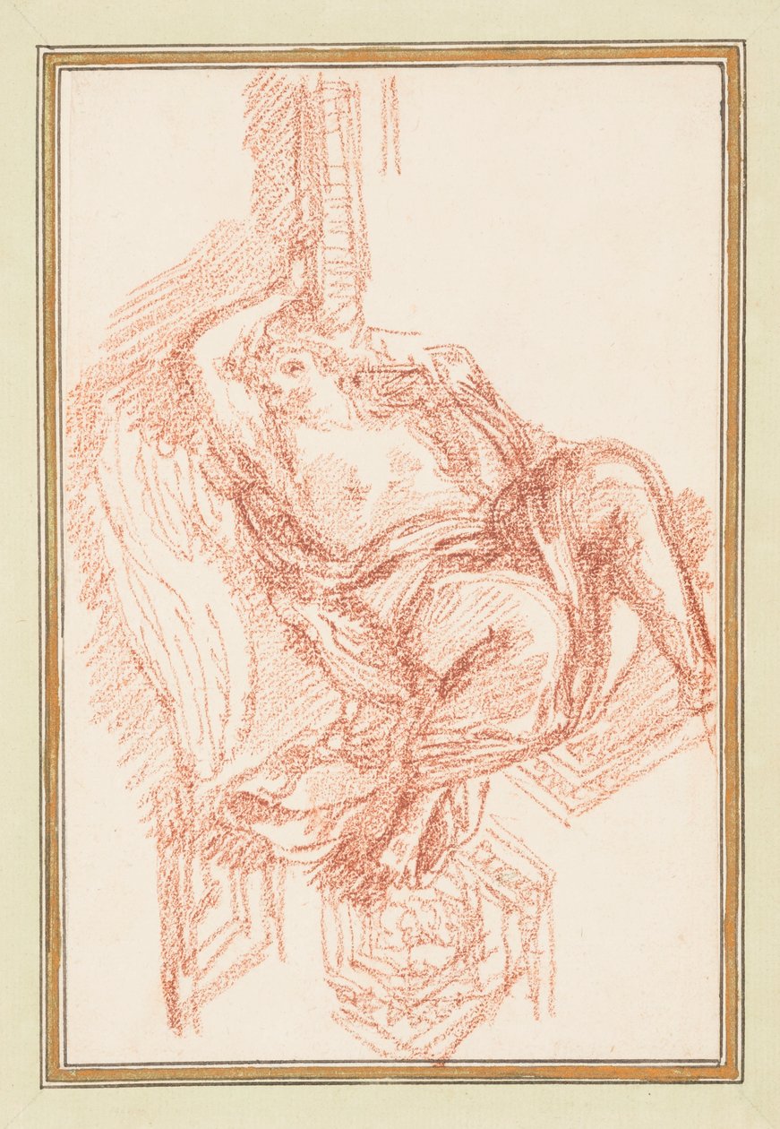 Drawing, Ceiling Detail with Winged Male Figure, ca. 1759–70 by Unknown artistUnknown artist