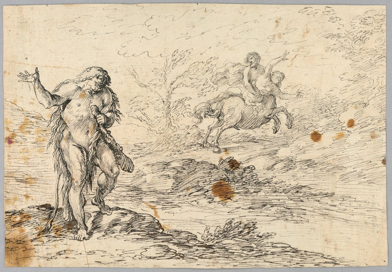 Centaur Saving Maiden from Club-Wielding Creature, 16th–19th century by Unknown artistUnknown artist