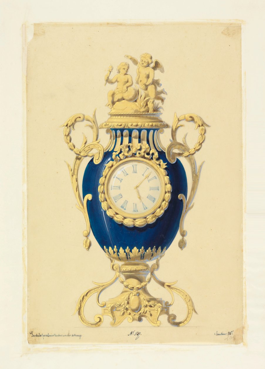 Clock Set in Porcelain by Unknown artistUnknown artist