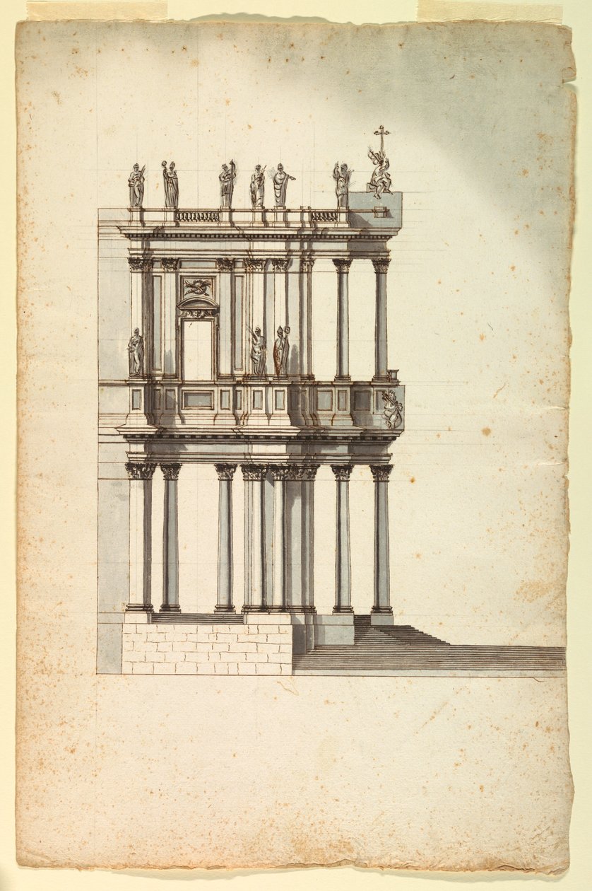 Copy of Competition Design by Vanvitelli for the Facade of S. Giovanni in Laterano, 1763, after a Drawing of 1732 by Unknown artistUnknown artist