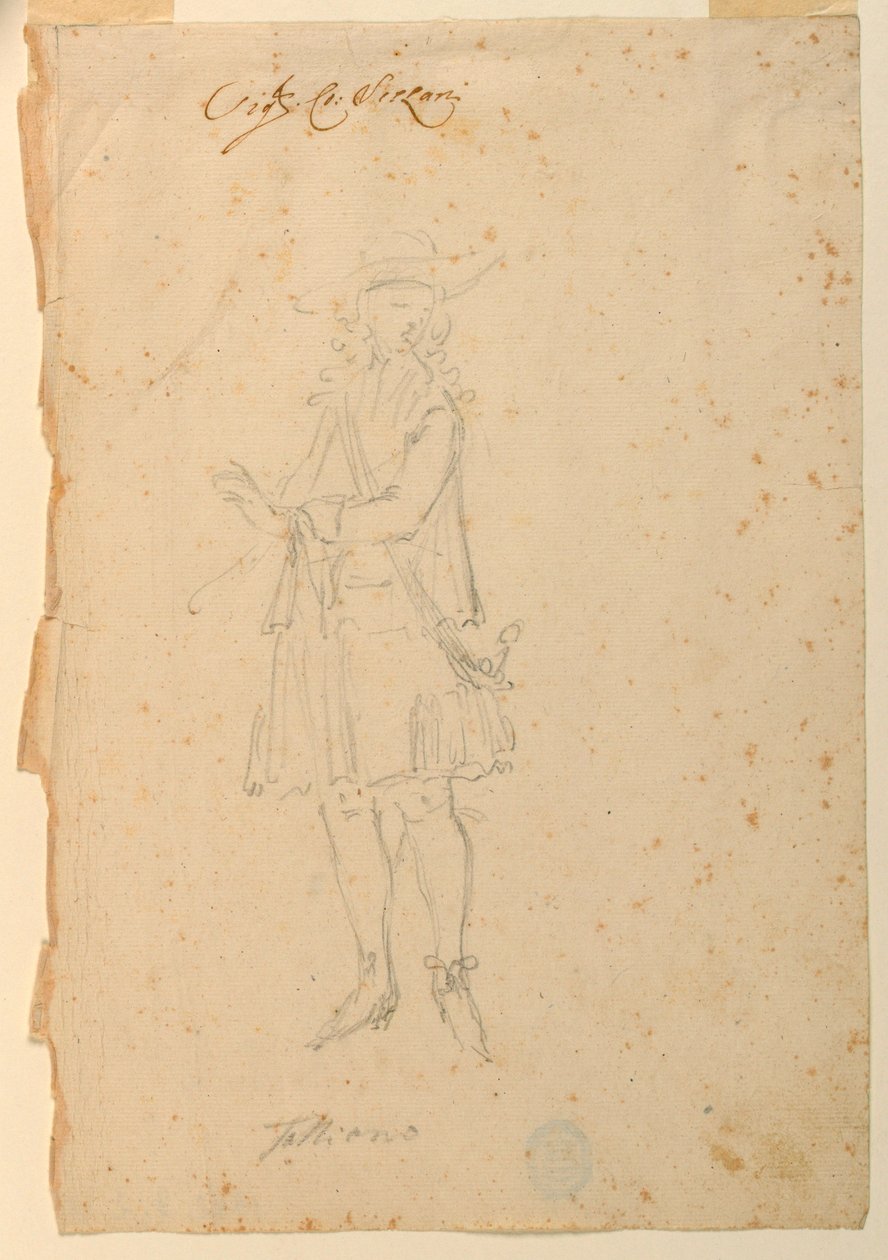 Costume Design: A Man of the World for a Ballet, ca. 1720 by Unknown artistUnknown artist