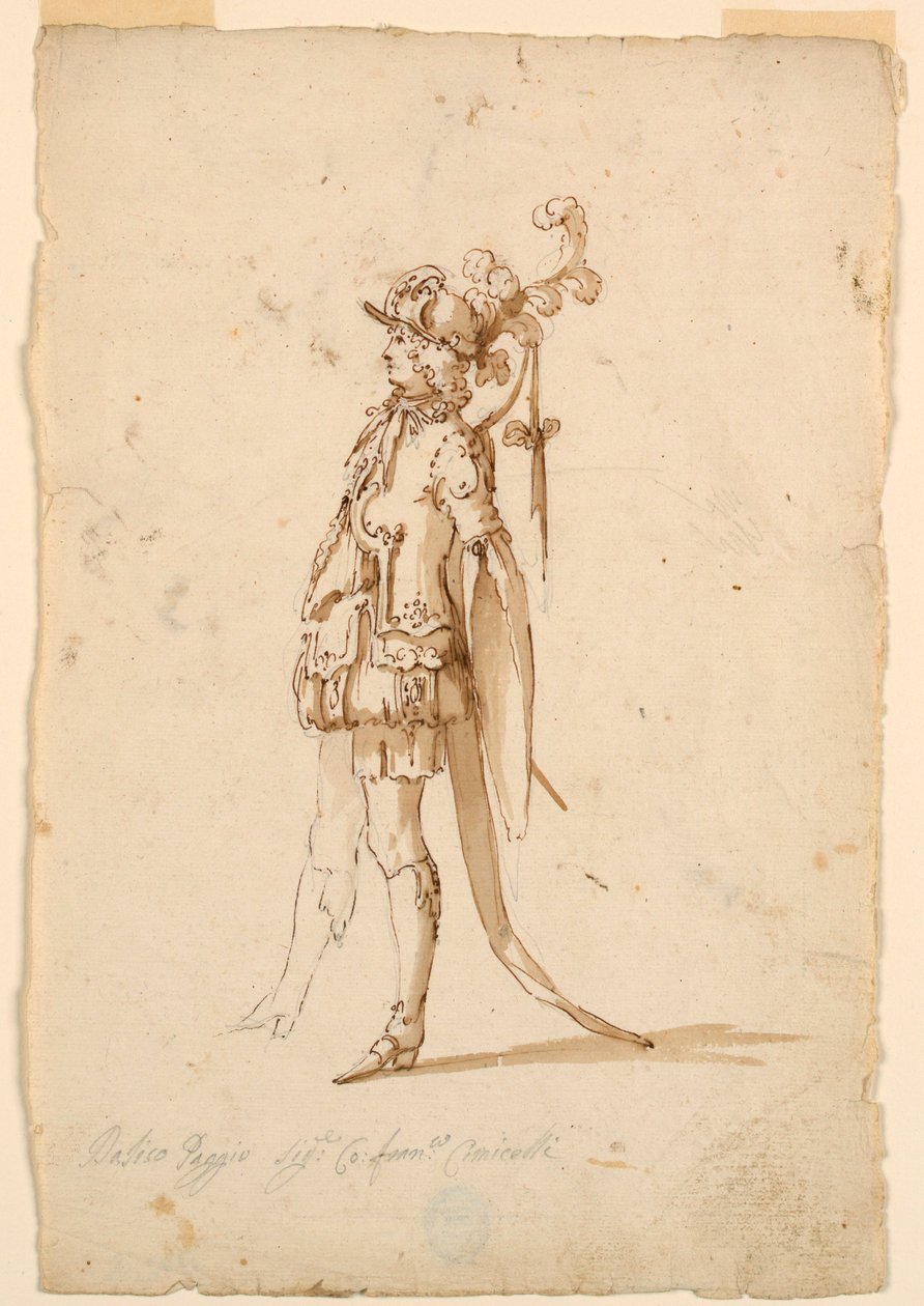 Costume Design: A Page for a Ballet, ca. 1720 by Unknown artistUnknown artist