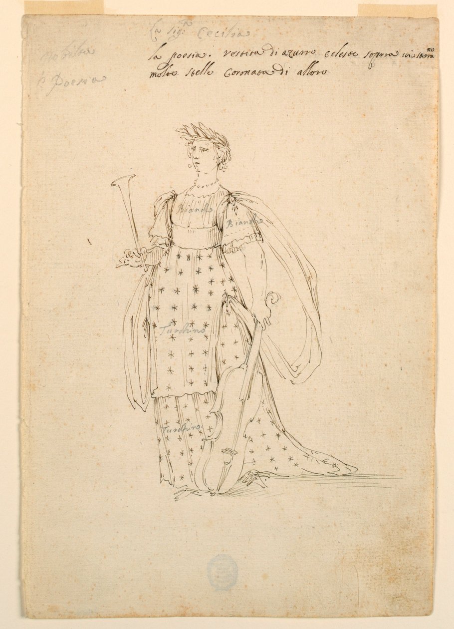 Costume Design: Poetry for a Ballet, ca. 1720 by Unknown artistUnknown artist