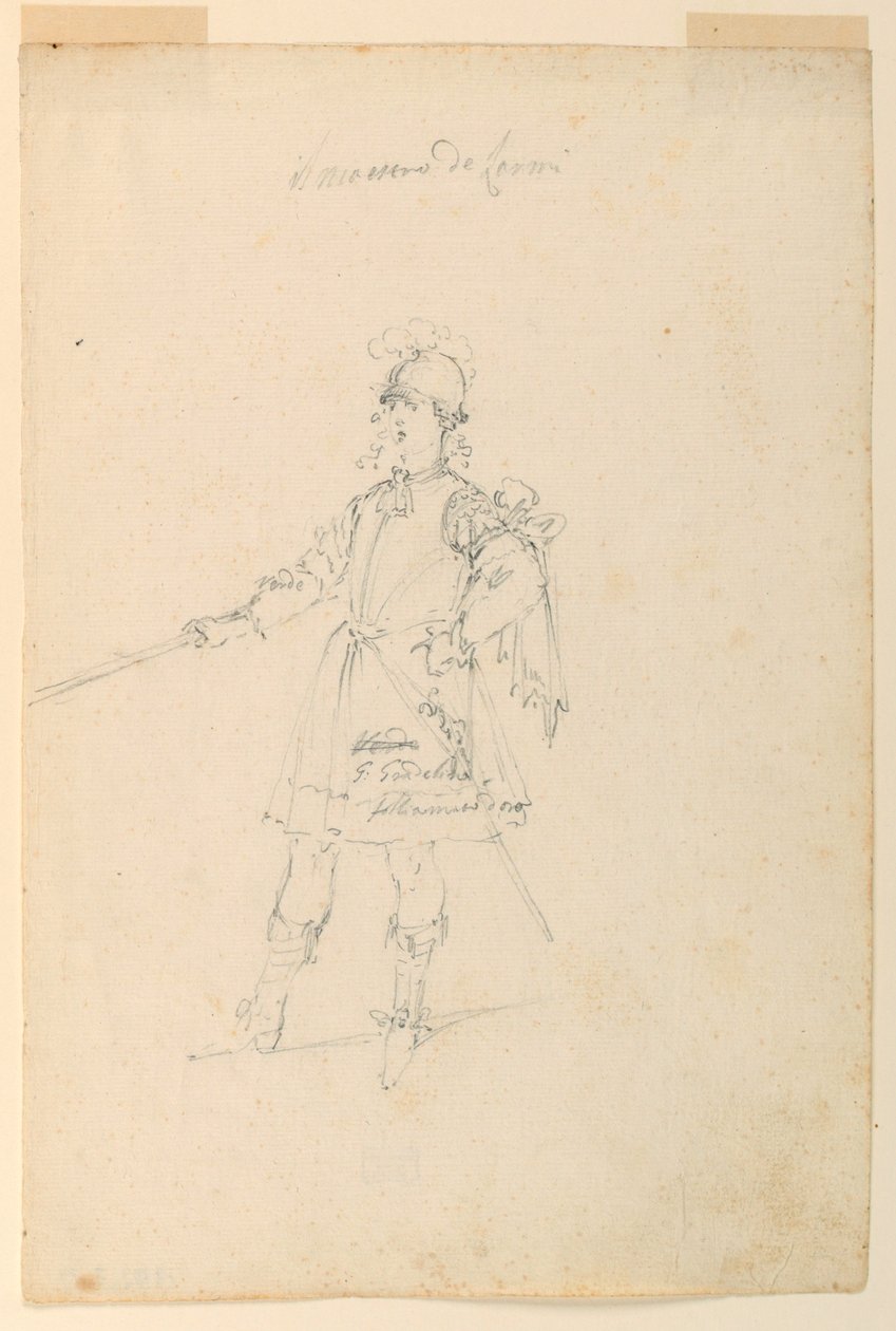 Costume Design: The Master of Arms for a Ballet, ca. 1720 by Unknown artistUnknown artist