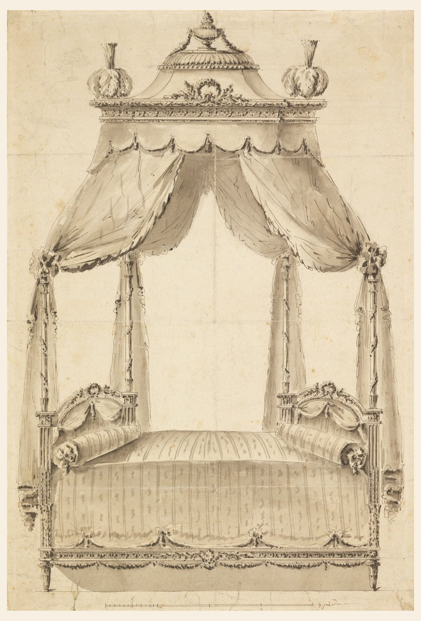 Drawing, Design for a Bed, ca. 1785 by Unknown artistUnknown artist
