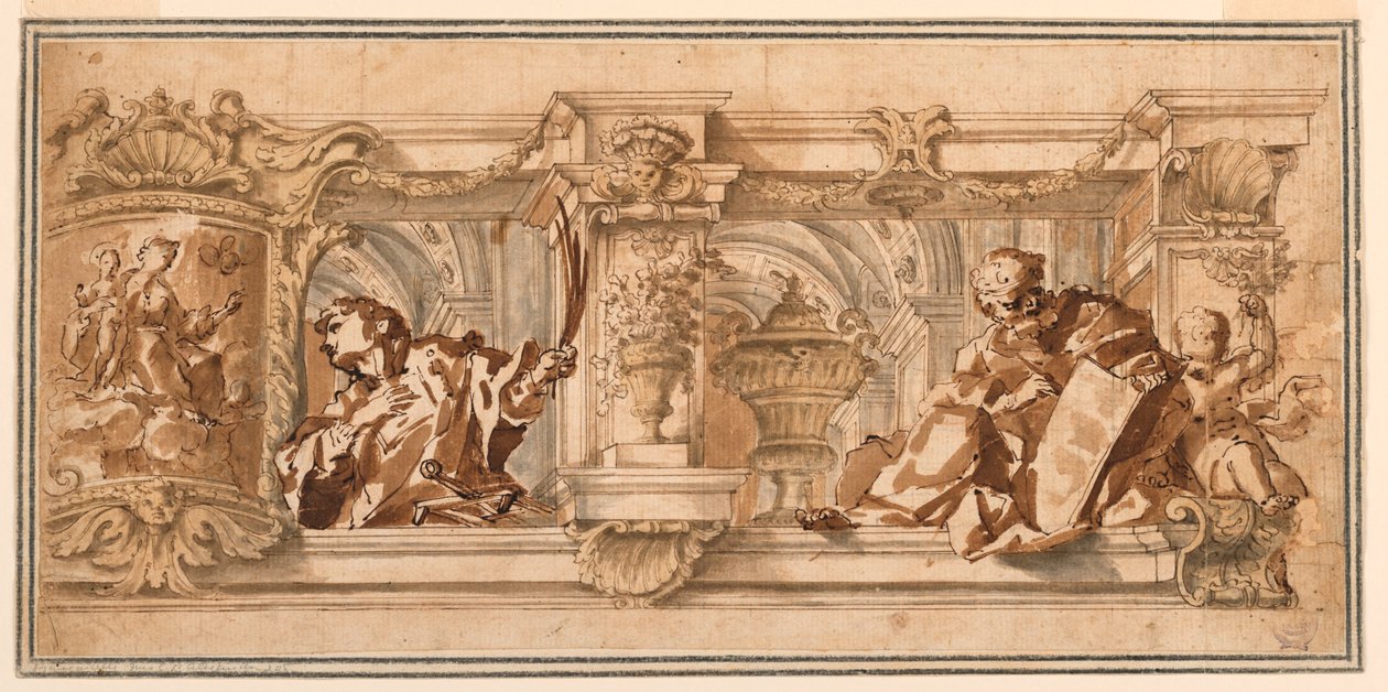 Drawing, Design for a Ceiling Frieze, ca. 1680 by Unknown artistUnknown artist