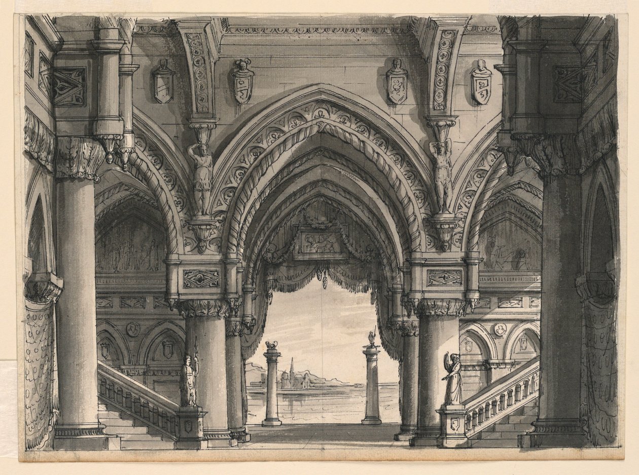 Stage Design, View from Palace in Venice, 1832 by Unknown artistUnknown artist