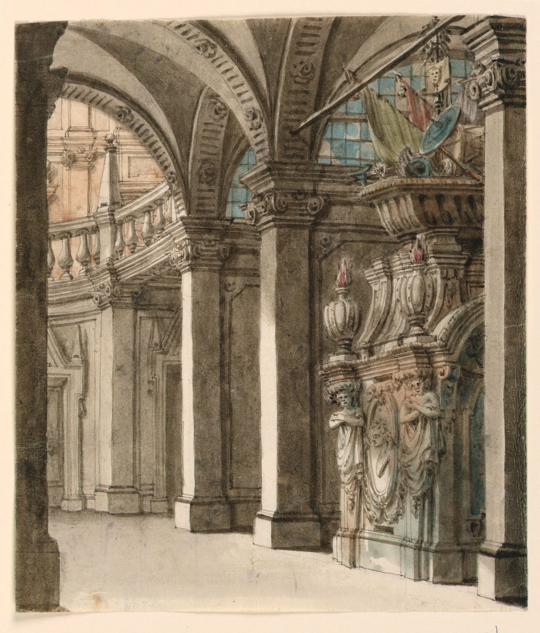 Stage Design, View into Apse, early 18th century by Unknown artistUnknown artist