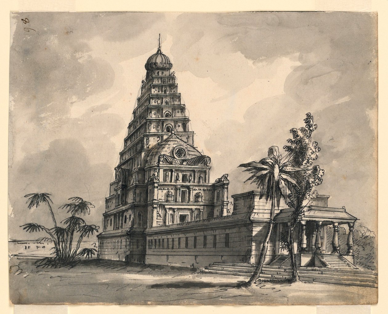 Stage Design, View of Indian Temple, early 19th century by Unknown artistUnknown artist