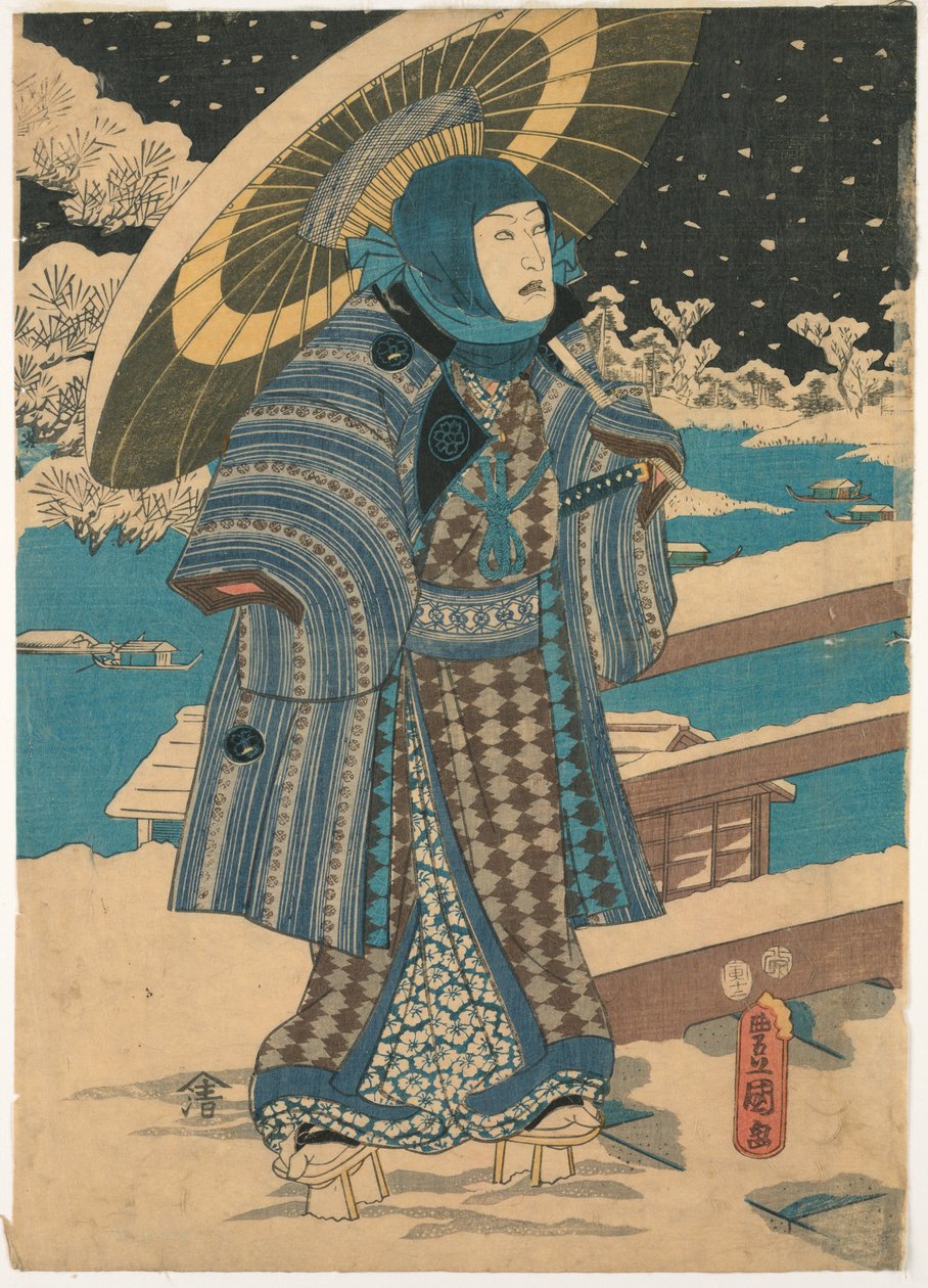 Part of a triptych: man with a parasol, 1854 by Unknown artistUnknown artist