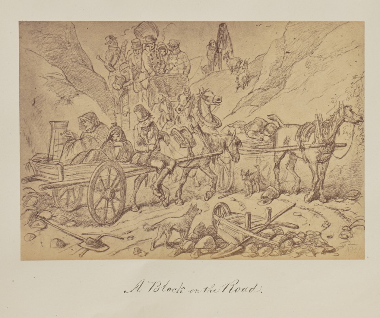 A Block on the Road by Unknown artist