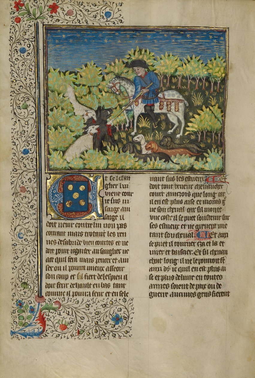 A Hunter and Dogs Killing a Wild Boar by Unknown artist