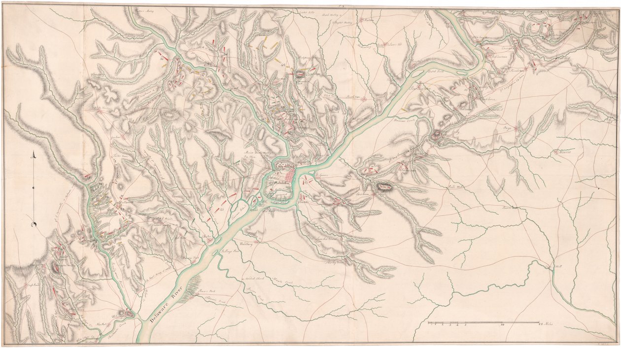A Map showing Middle Atlantic Colonies: Army Positions by Unknown artist