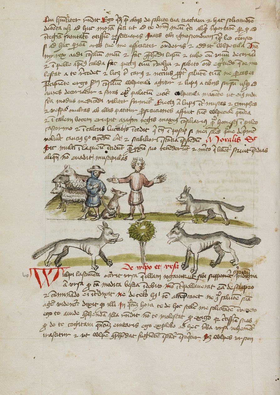 A Shepherd with his Dog and Flock; A Man Chasing Away a Wolf by Unknown artist