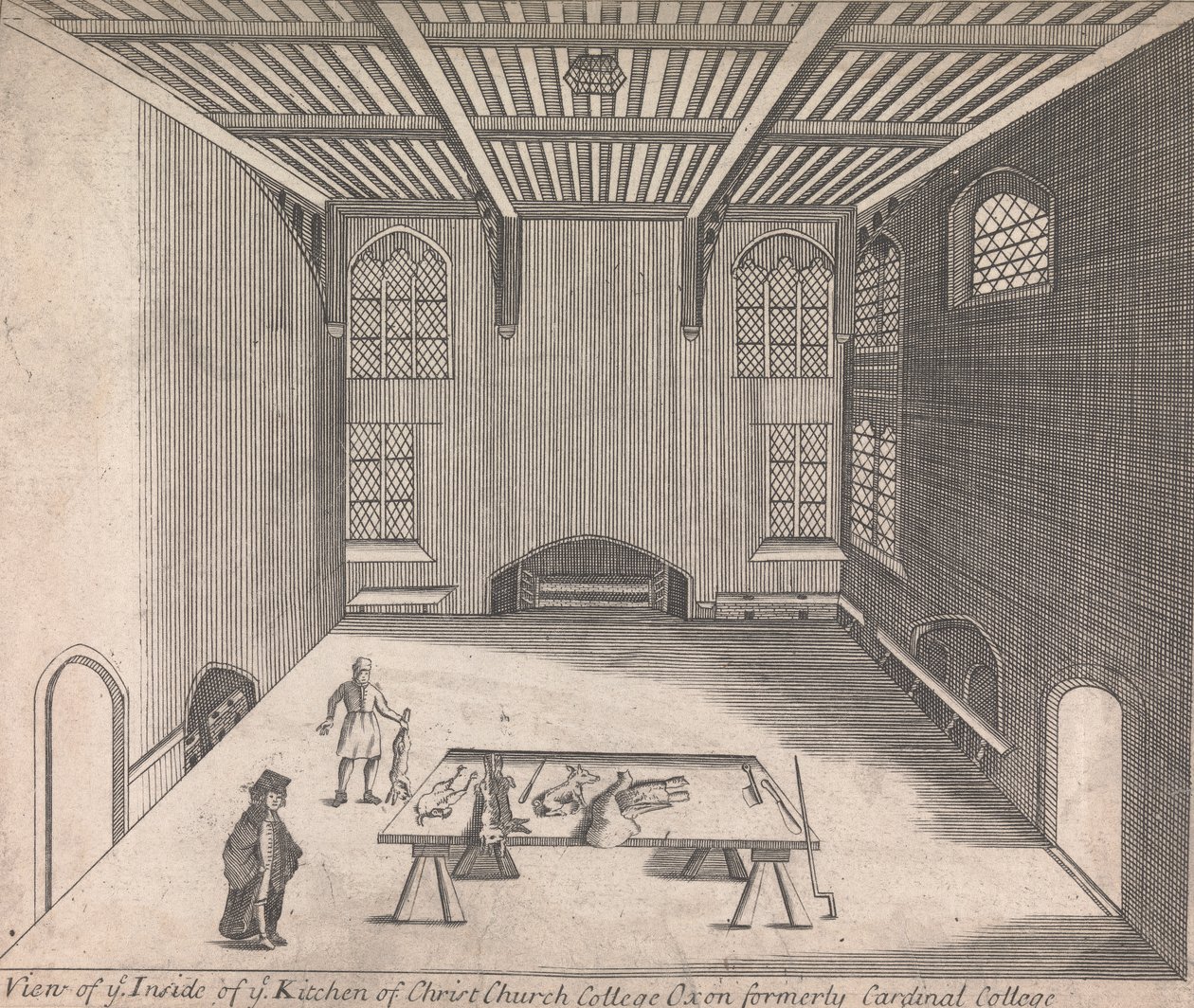 A View of the Inside of the Kitchen of Christ Church College, Oxon formerly Cardinal College; [not numbered] (Volume One) by Unknown artist