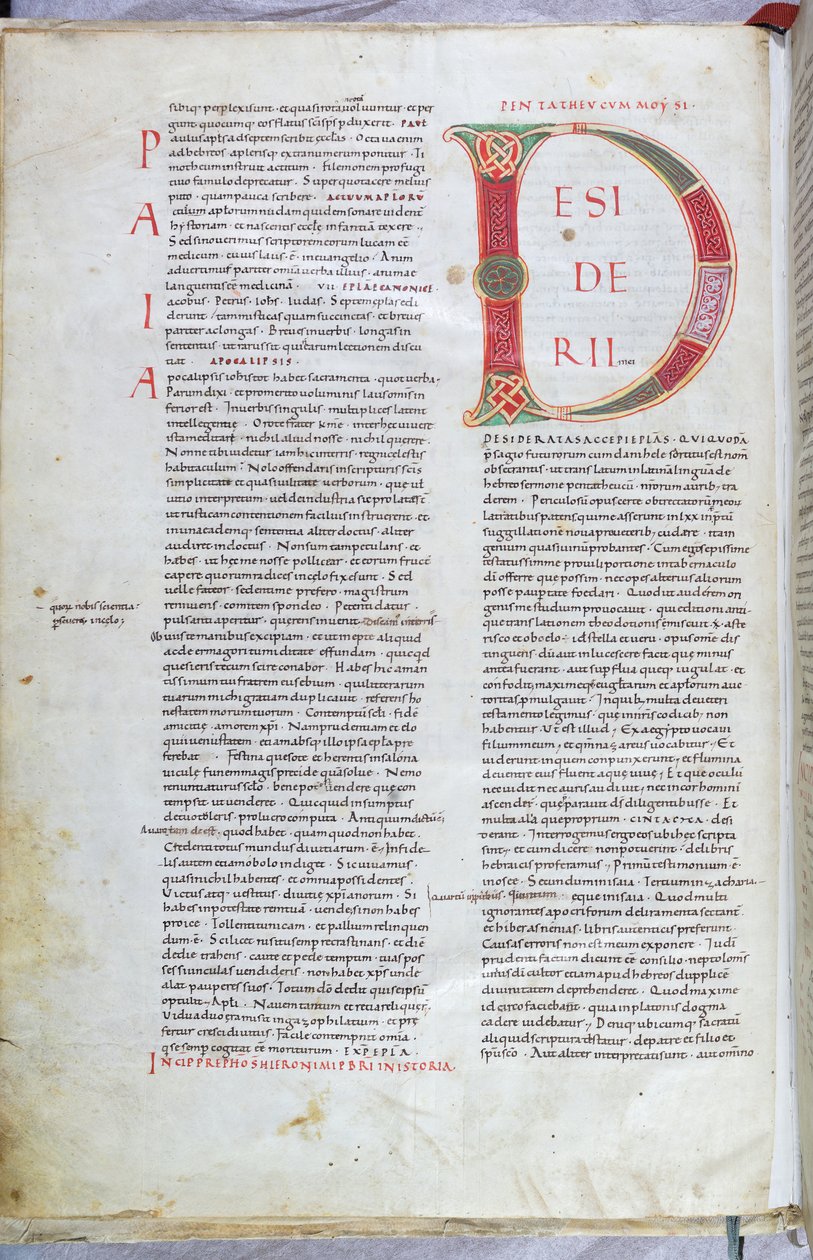 A Page from the 11th-Century Bible with Capital Letter D by Unknown artist