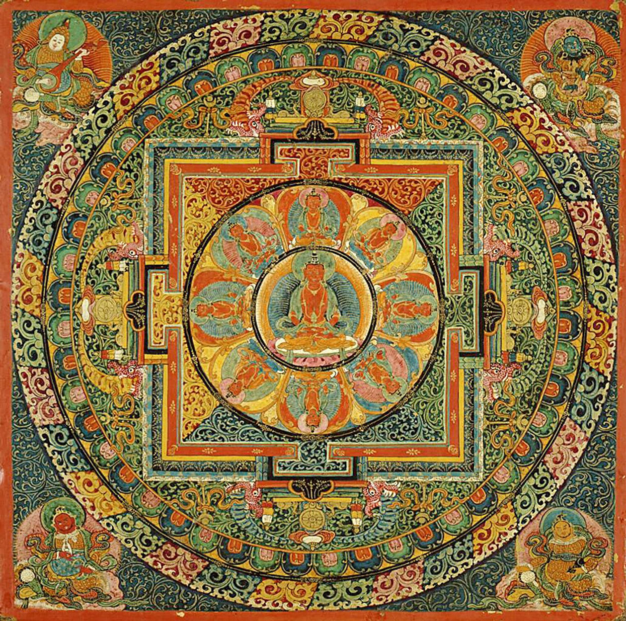 Altar Table with Mandala of Amitayus, the Buddha of Infinite Life by Unknown artist