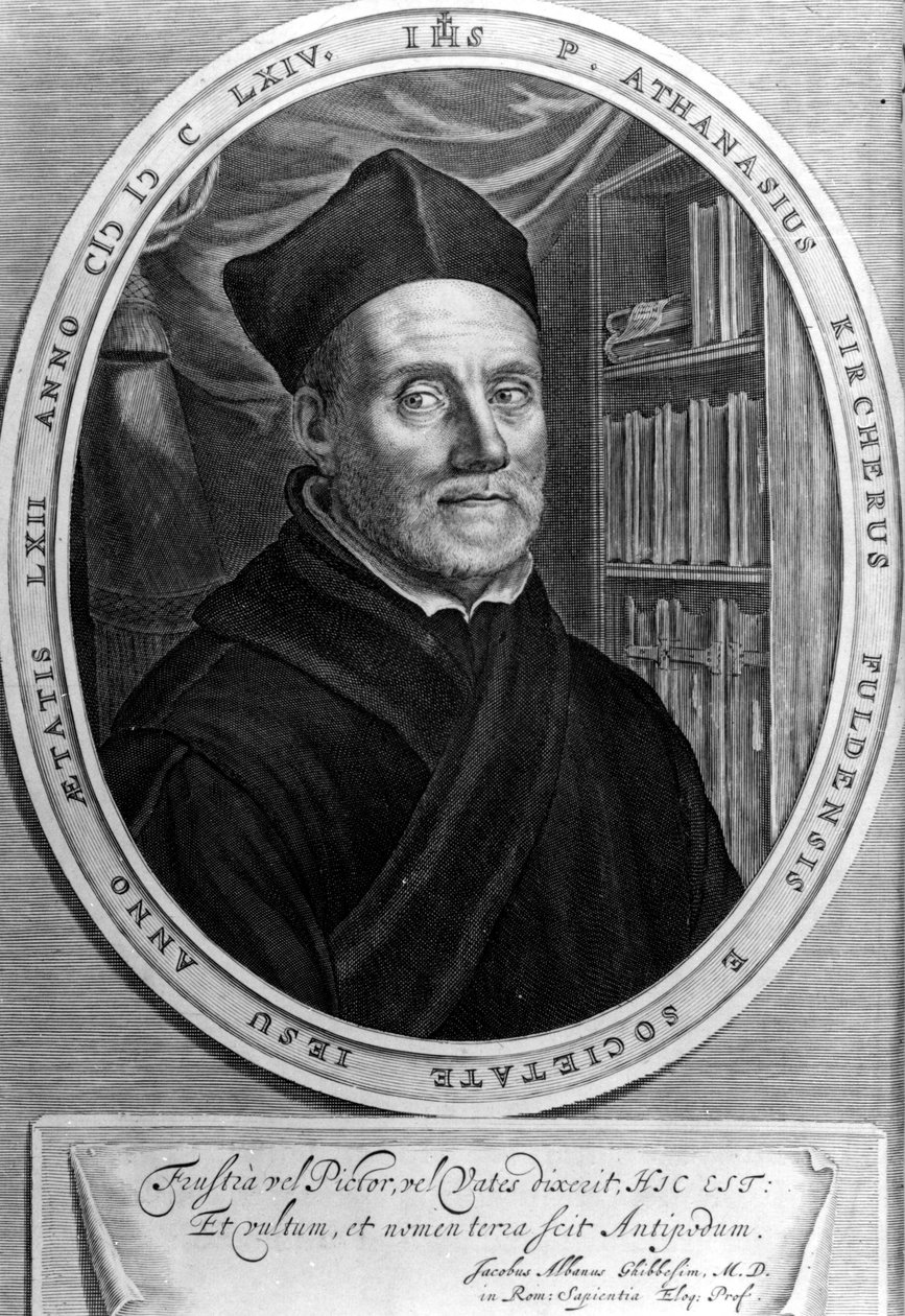 Athanasius Kircher, Jesuit, orientalist and German scholar - Engraving 18th century by Unknown artist