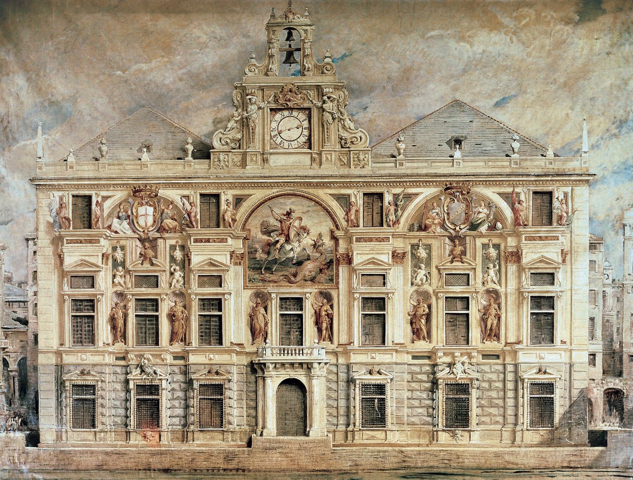 Bank of San Giorgio in Genoa, Italy by Unknown artist
