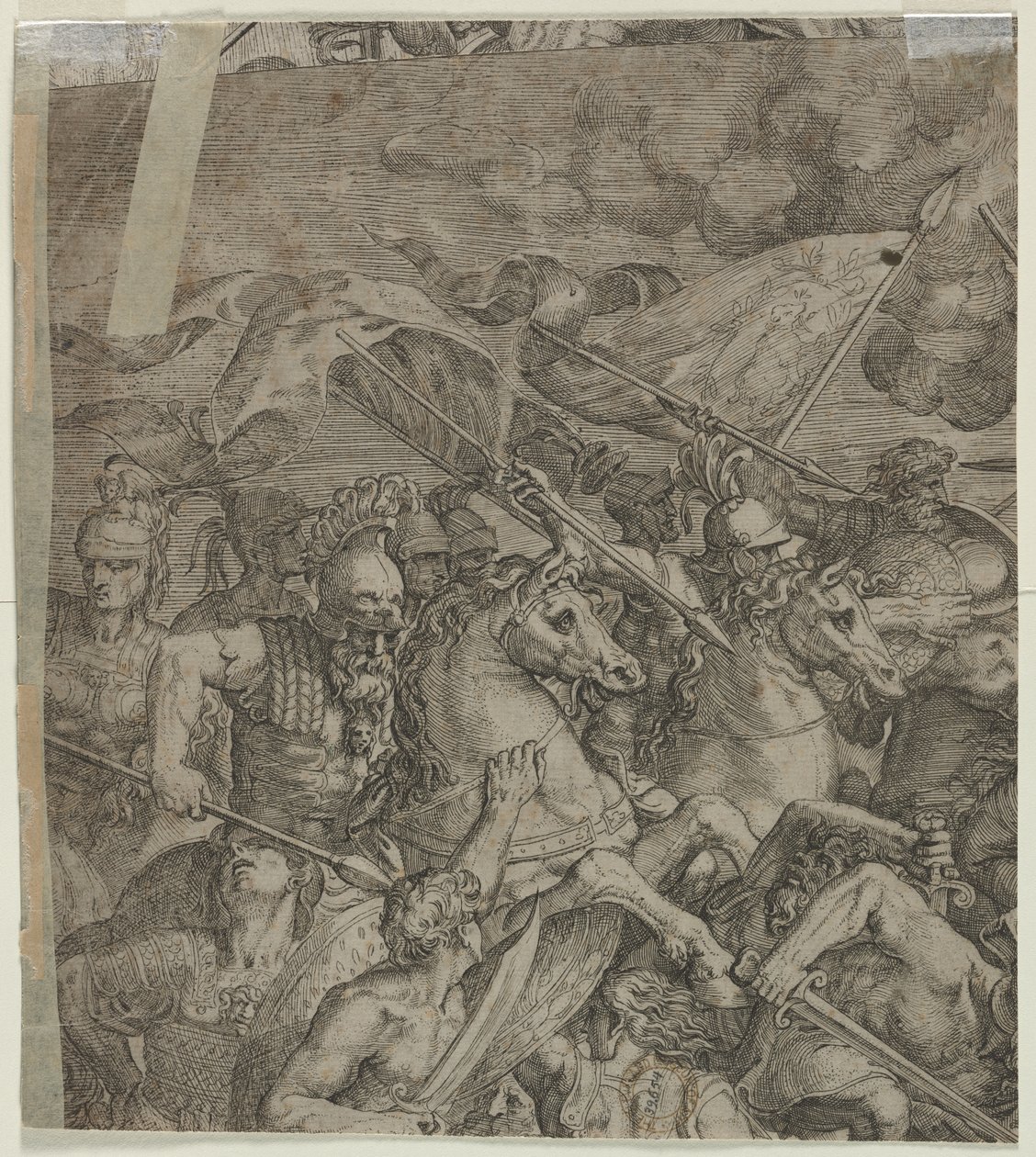 Battle of the Milvian Bridge (fragment) (verso) by Unknown artist