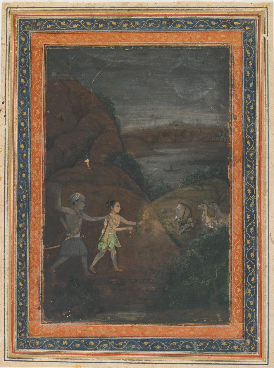 Bhils Hunting Deer at Night by Unknown artist