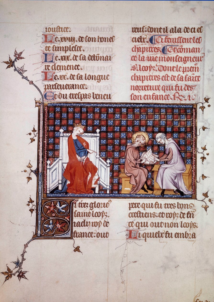 Blanche de Castille directing the education of her son Louis IX by Unknown artist