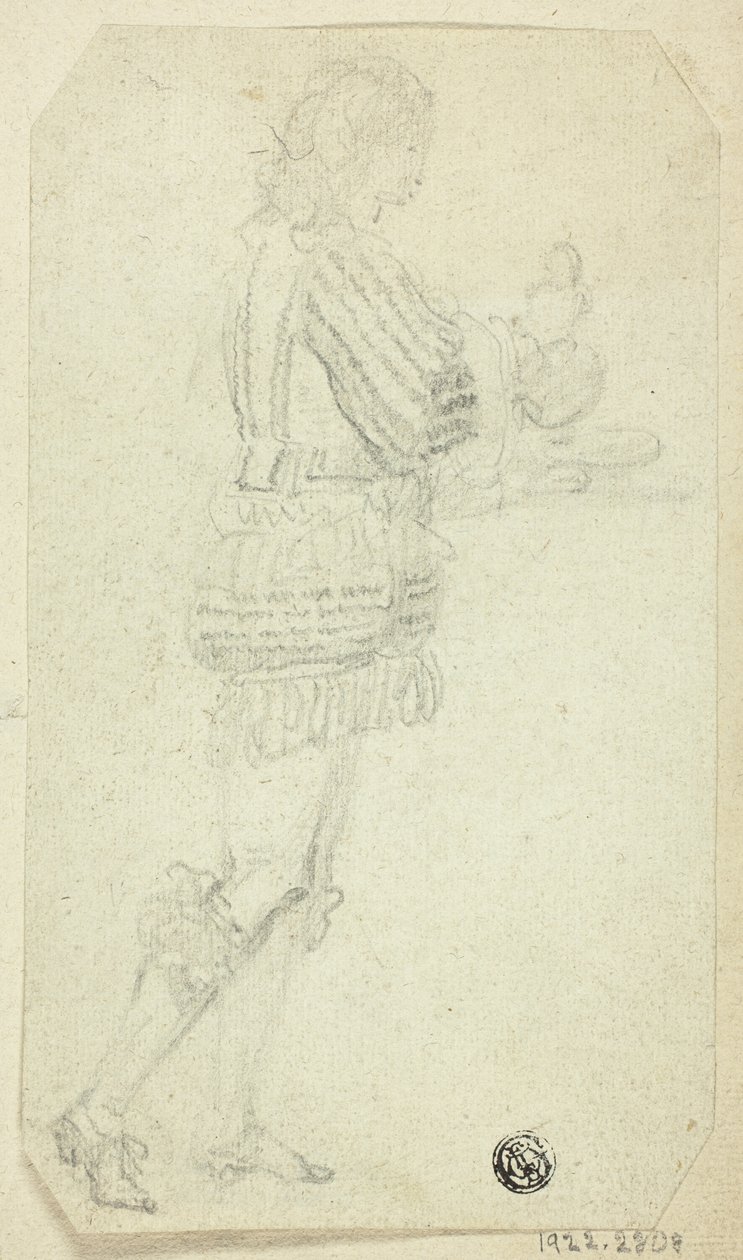Boy in Historical Dress Bearing Object by Unknown artist