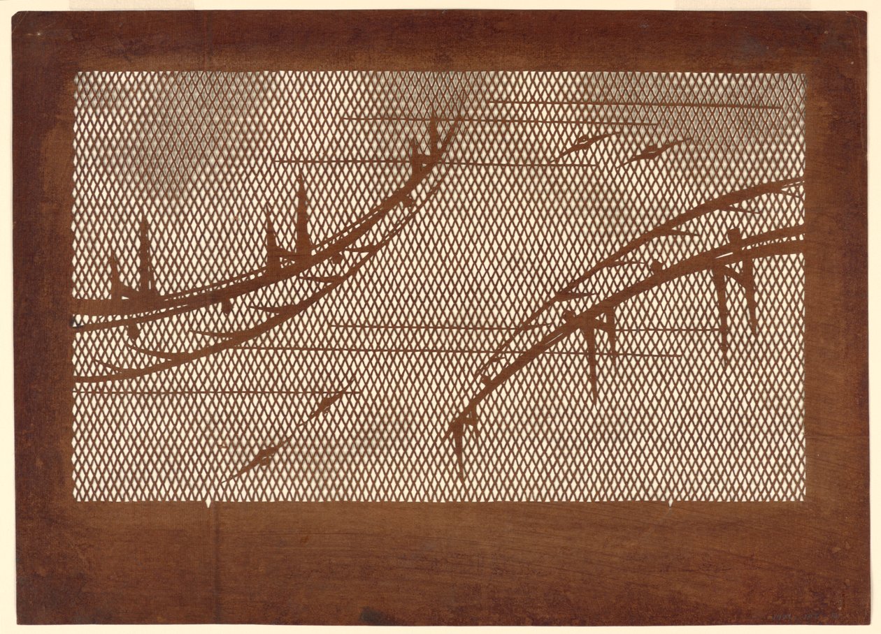 Bridges and Bats on Lattice by Unknown artist