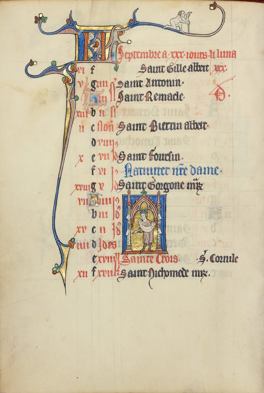 Calendar Page for September; Sowing by Unknown artist