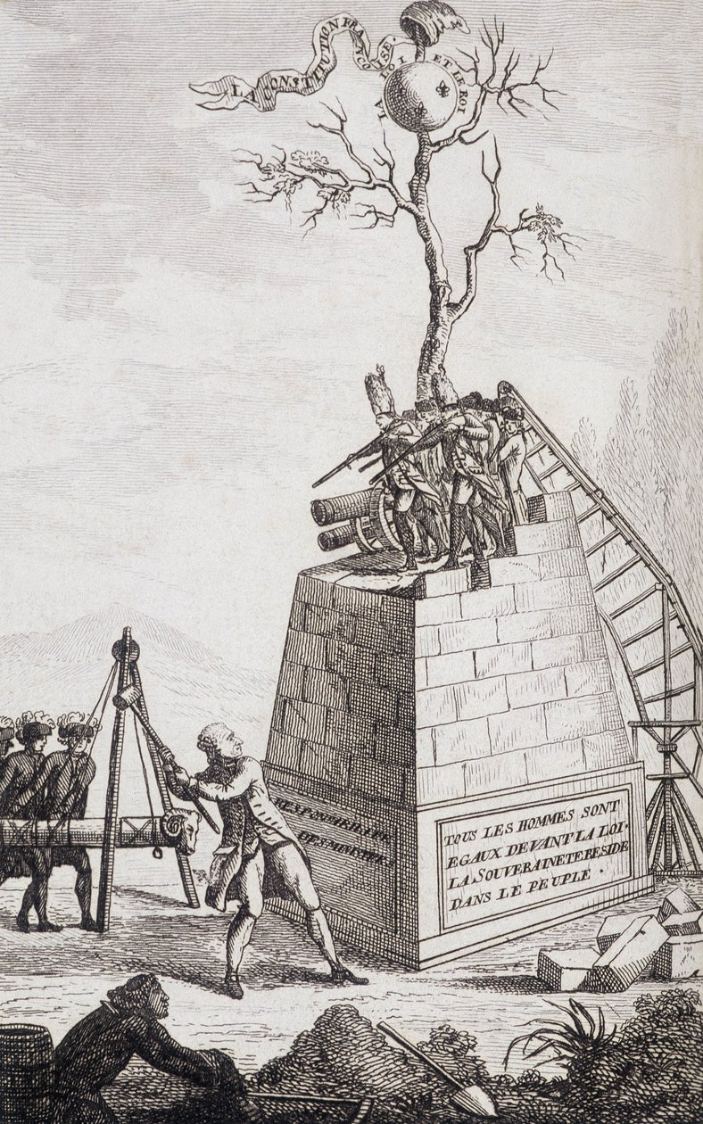 Charge against Necker - Frontispiece in Supplement à la vie privée et ministère érielle de M. Necker, Directeur général des Finances by un citoyen by Unknown artist