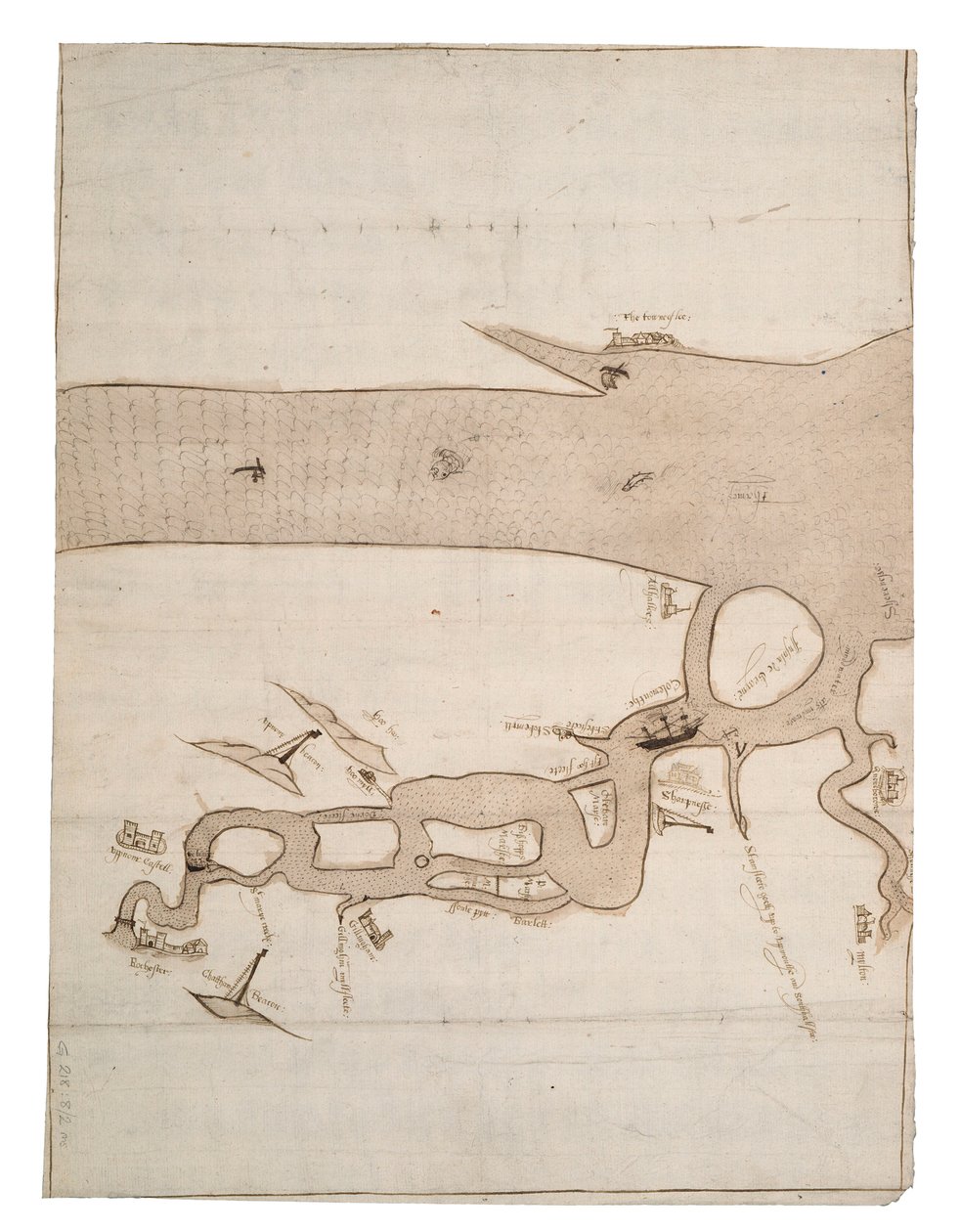 Chart of River Medway and Part of the Thames: No.24 Sheerness, c.1590 by Unknown artist