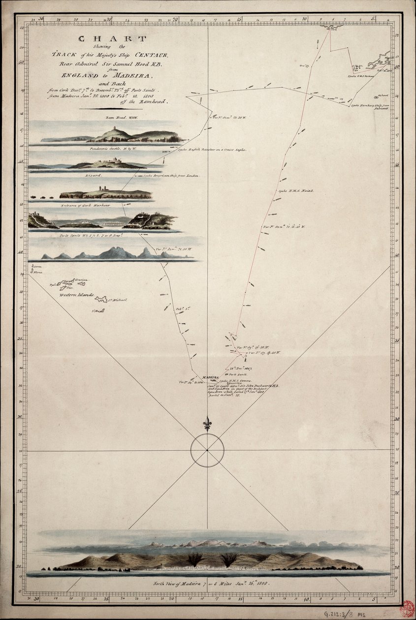 Chart showing the track of His Majesty
