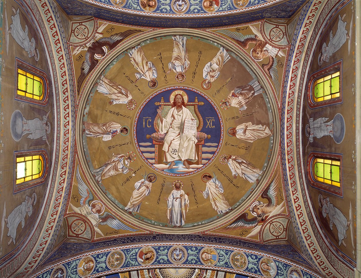 Christ Pantocrator with the apostles by Unknown artist