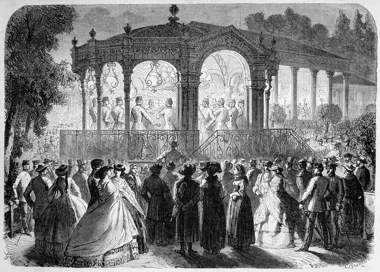 Concert given by Austrian music at the new kiosk in Baden by Unknown artist