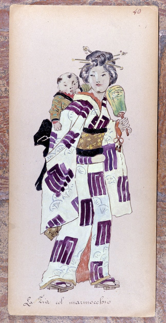 Costume of the Aunt with the Child for the creation of Madame Butterfly by Giacomo Puccini in 1904. Collection of the Museo della Scala in Milan by Unknown artist