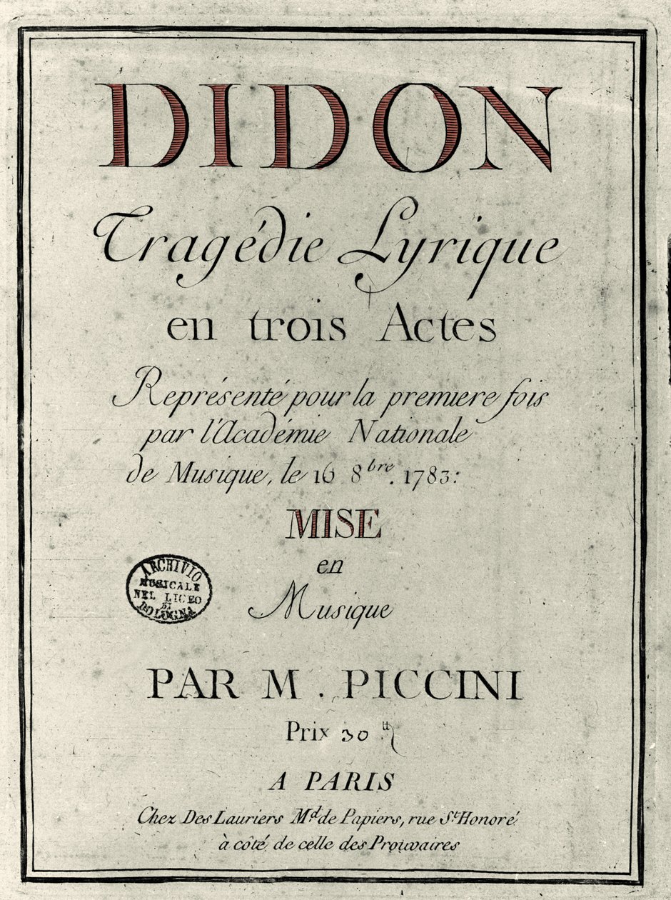 Cover of the libretto of the opera 