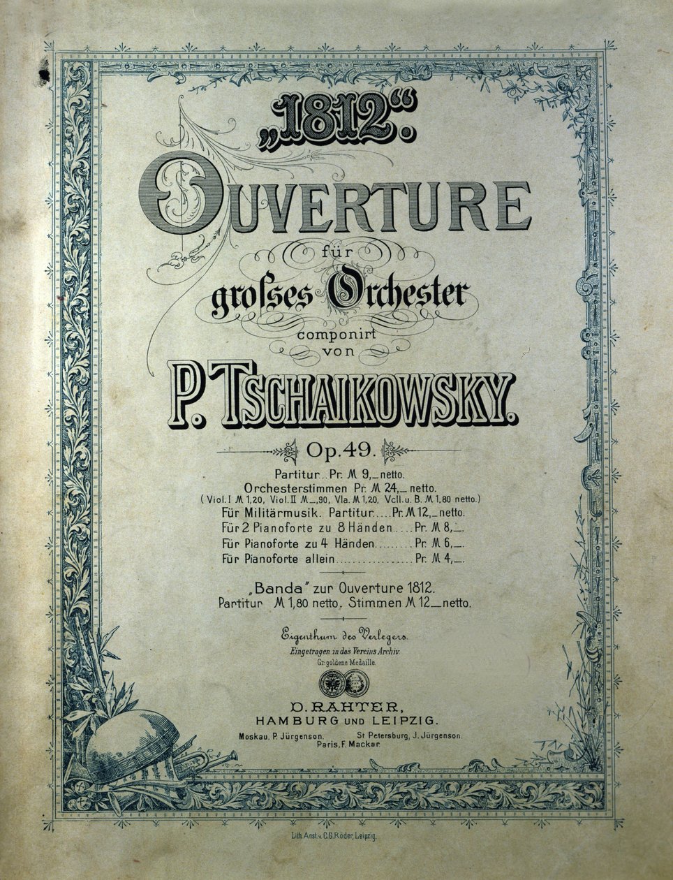 Cover of the opening score 