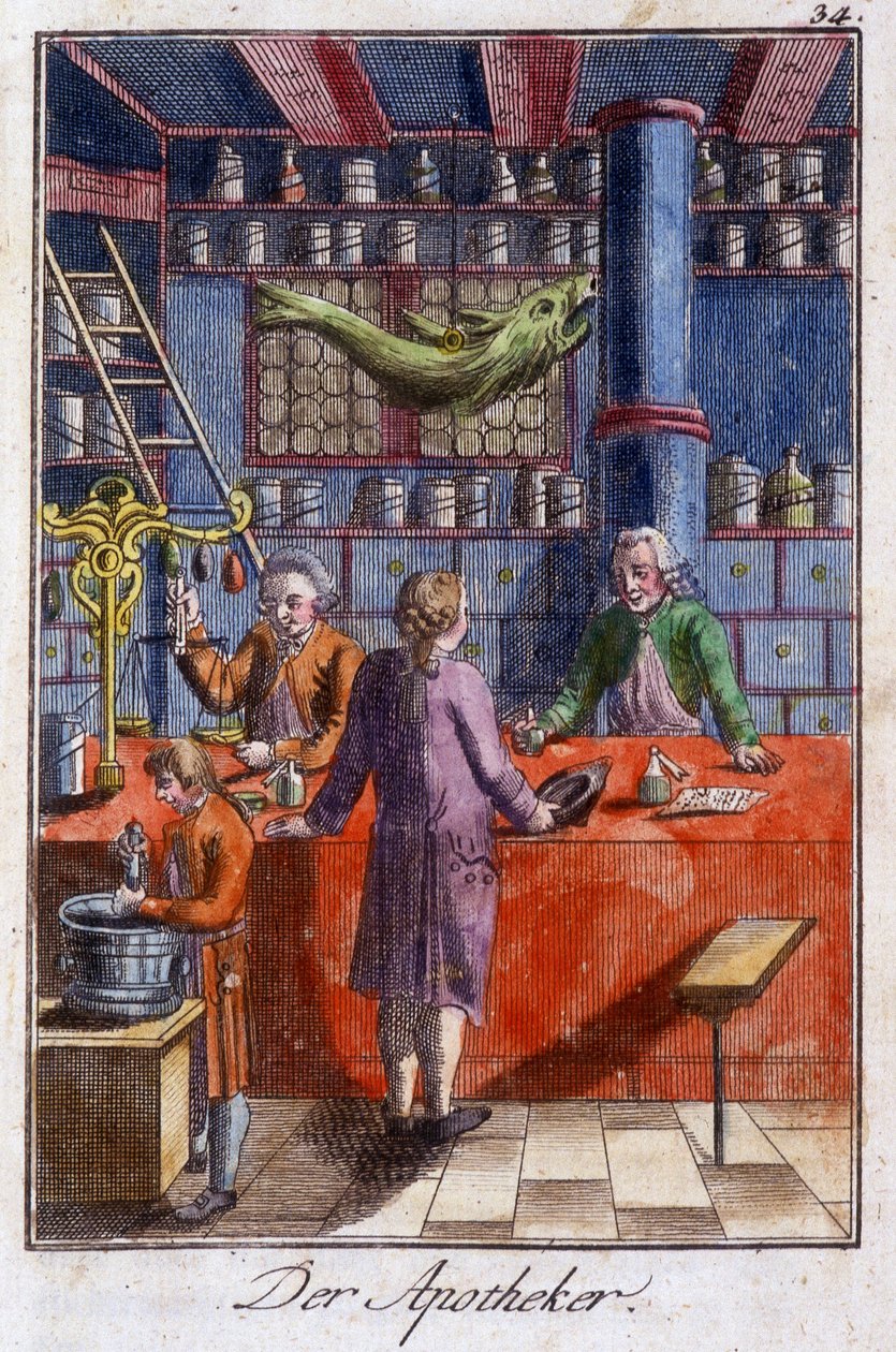 The Apothecary (Pharmacist) in His Workshop. From 
