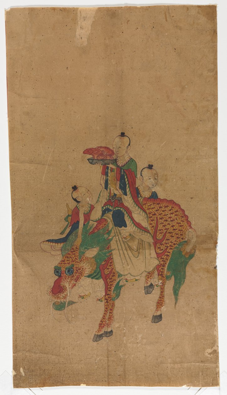 Daoist Immortal on a Qilin and Two Attendants by Unknown artist