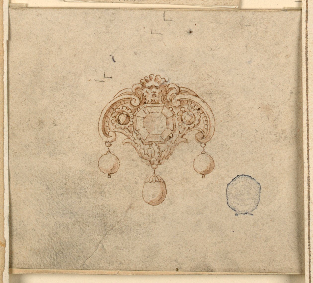 Design for Brooch with Three Diamonds by Unknown artist