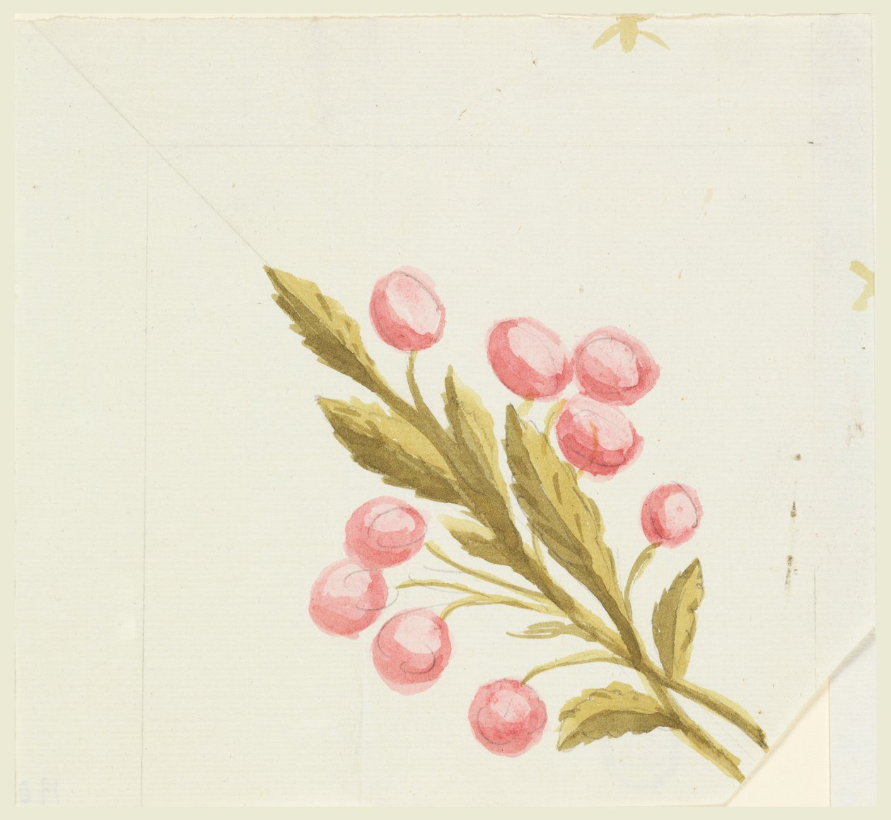 Design for Corner Motif for Woven or Embroidered Border by Unknown artist