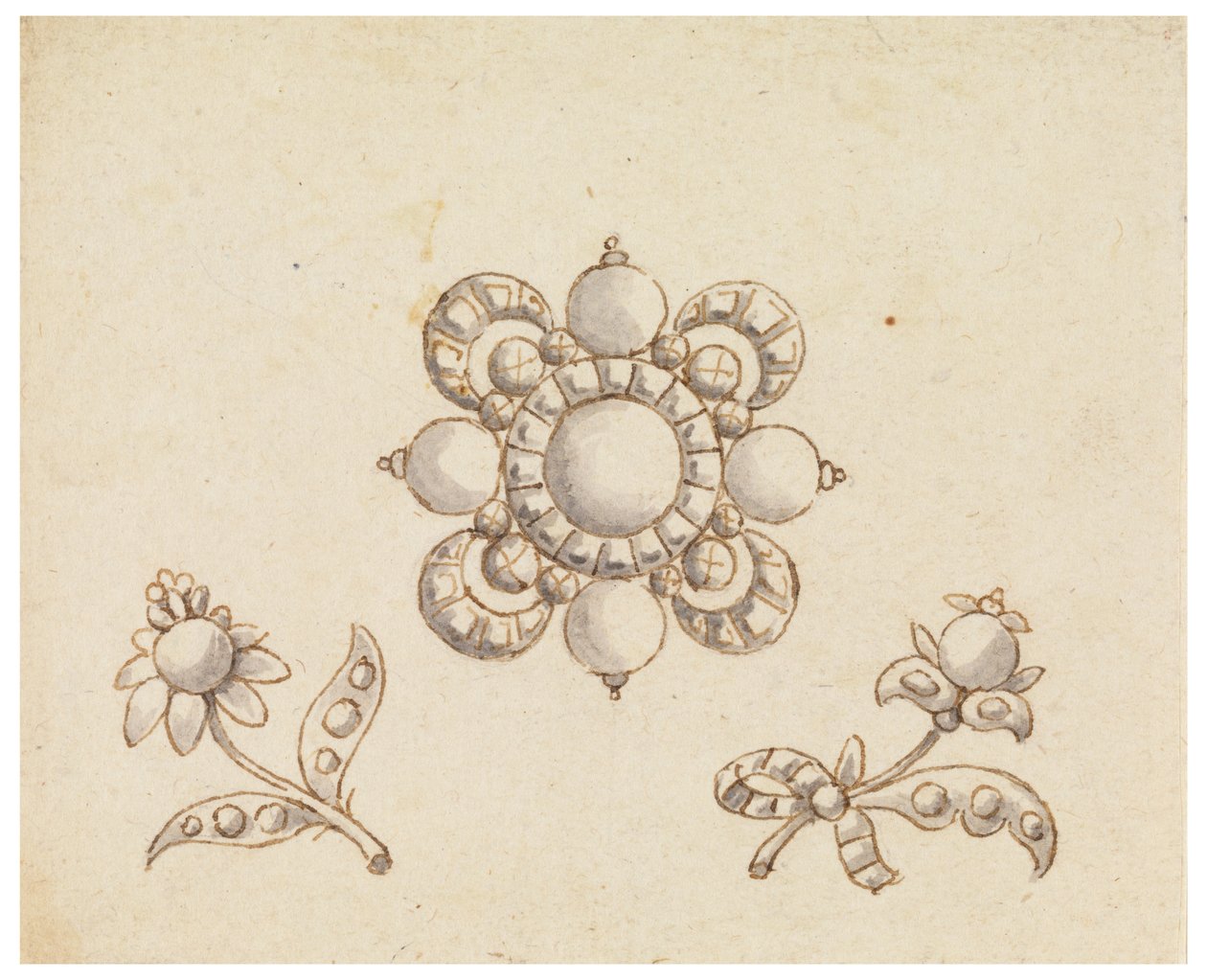 Design for Three Brooches by Unknown artist