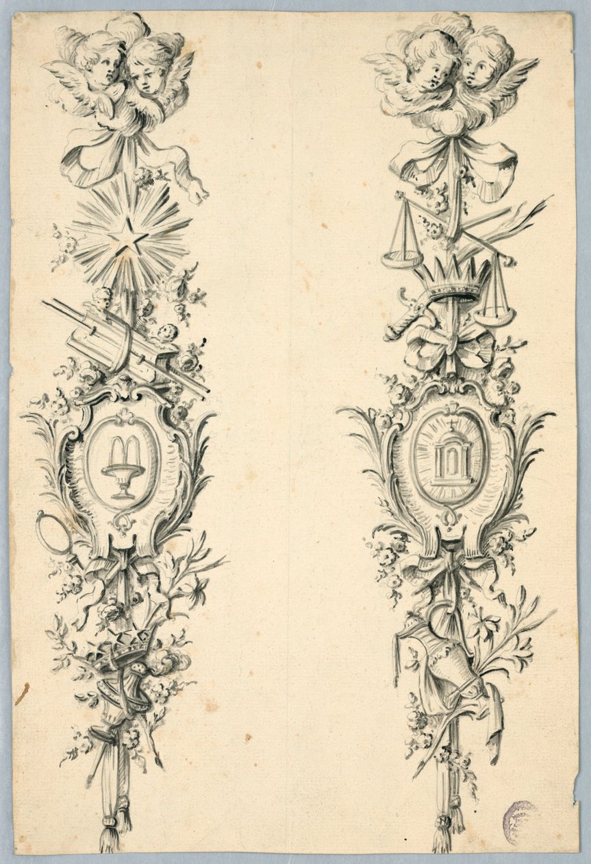 Design for Two Trophies Referring to the Virgin by Unknown artist