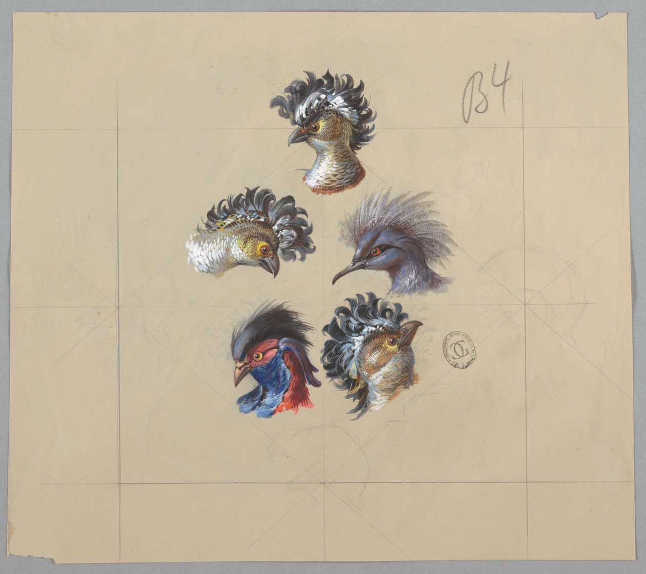 Design for Wallpaper and Textile: Birds by Unknown artist