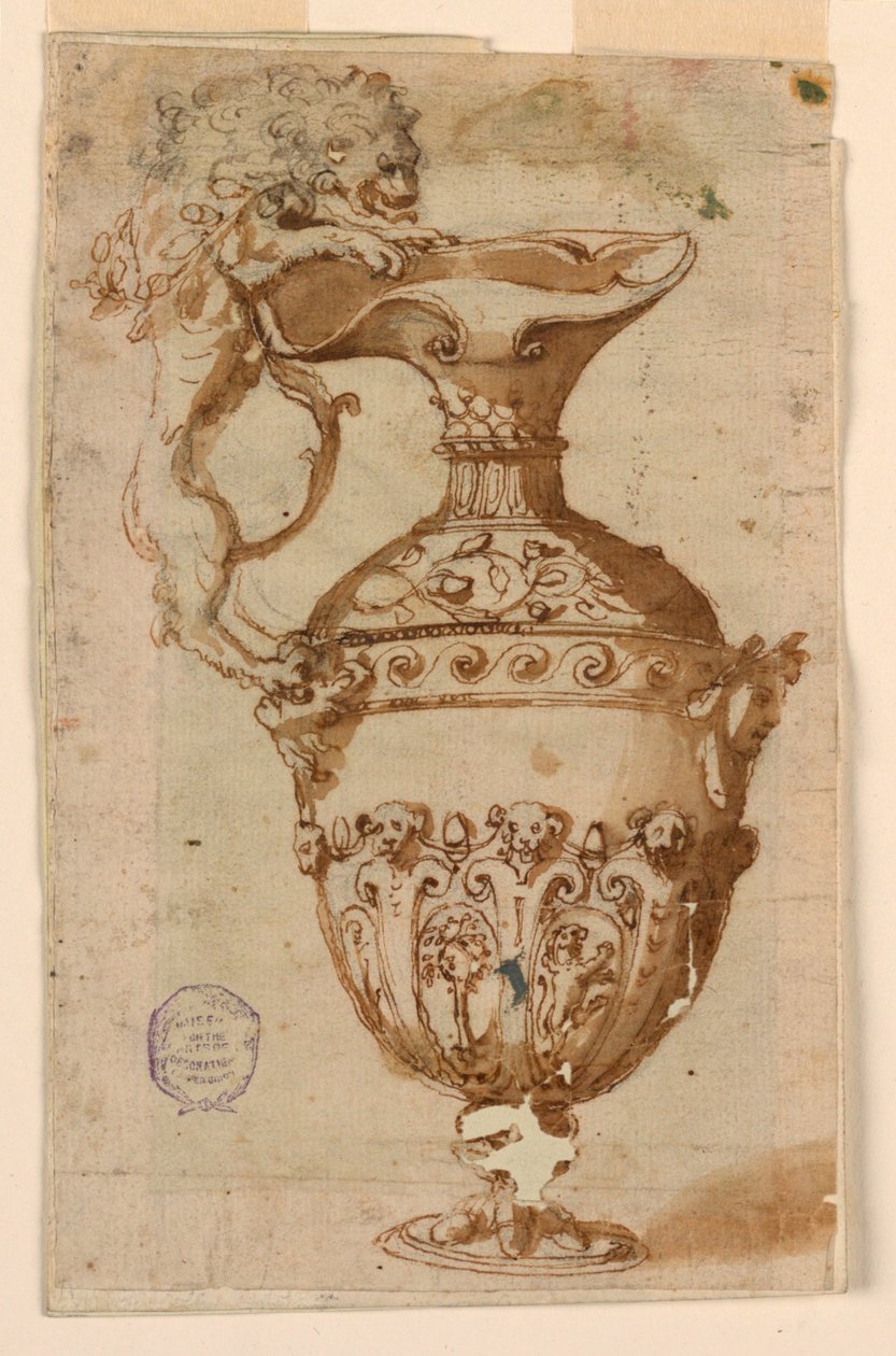 Design for a Ewer with Handle in the Shape of a Lion by Unknown artist