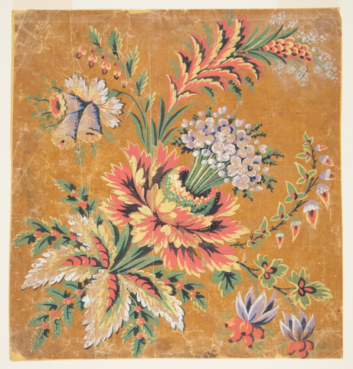 Design for a Woven or Embroidered Corner Motif by Unknown artist